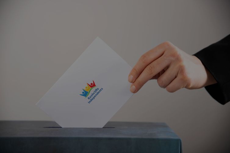 Woman votes on election day.